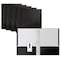 Better Office Products 2 Pocket Paper Folders Portfolio W/Prongs, Matte Texture, Letter Size, Black, 50PK 84211 - alternate 1